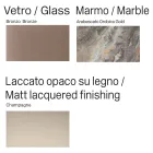 Madia in Legno Curvo Laccato con Ante in Vetro Bronzo Made in Italy - Lyra Viadurini