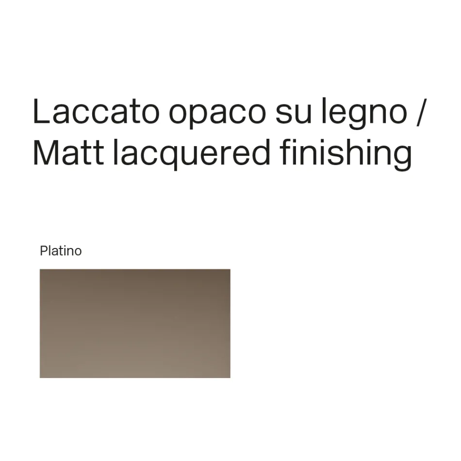 Madia in Legno Curvo Laccato Platino dal Design Esclusivo Made in Italy - Lyra Viadurini