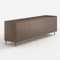 Madia in Legno Curvo Laccato Platino dal Design Esclusivo Made in Italy - Lyra