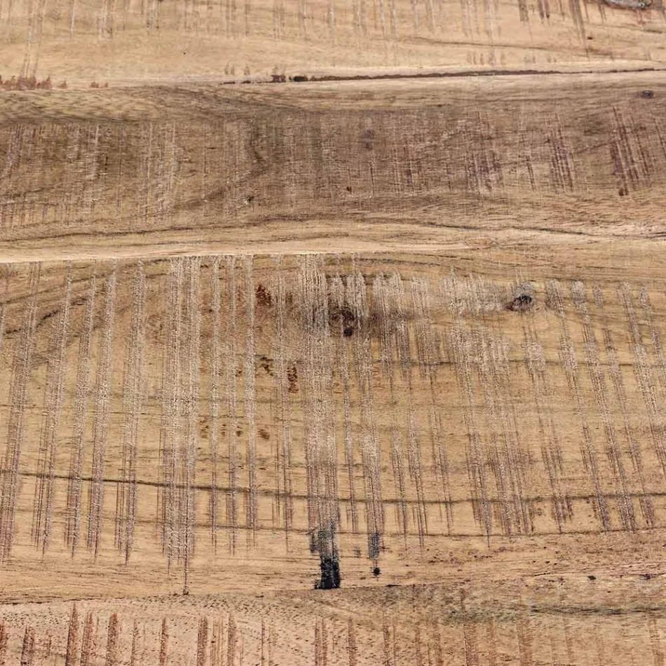 Madia in Legno di Acacia e Acciaio 2 Ante e 3 Cassetti Homemotion - Aimune Viadurini