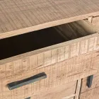 Madia in Legno di Acacia e Acciaio 2 Ante e 3 Cassetti Homemotion - Aimune Viadurini