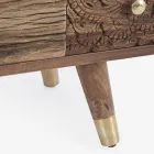 Madia in Legno di Mango 2 Ante 4 Cassetti Stile Etnico Homemotion - Auriel Viadurini