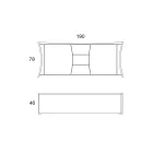 Madia in Legno Laccato 2 Ante 3 Cassetti Design Curvilineo Italiano - Celio Viadurini