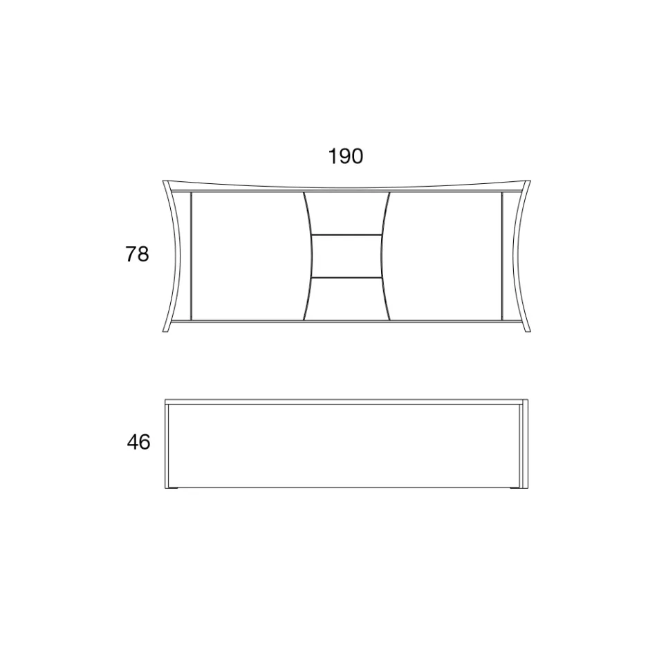 Madia in Legno Laccato 2 Ante 3 Cassetti Design Curvilineo Italiano - Celio Viadurini