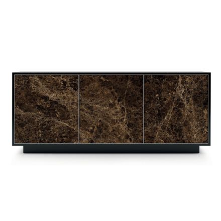 Madia in Legno Laccato con 2 o 3 Ante in Ceramica Made in Italy - Fiorenza Viadurini