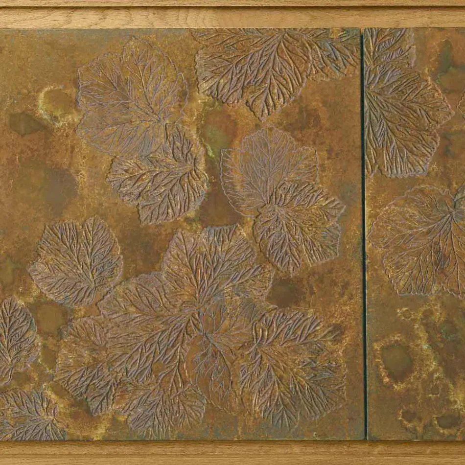 Madia in Legno Listellare con 3 Ante in MDF con Lavorazione Manuale - Veralia  Viadurini