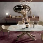 Madia in Listellare di Abete Impiallacciato Noce Canaletto - Salerno Viadurini