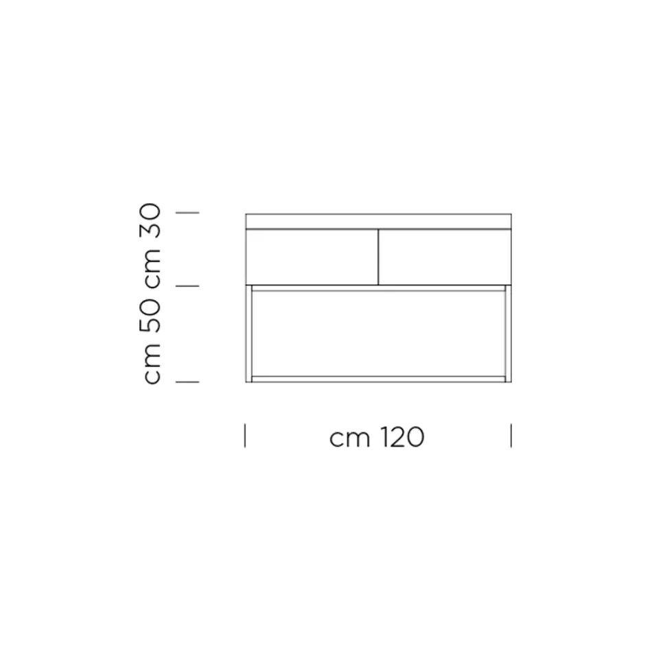 Madia in Listellare di Abete Impiallacciato Noce Canaletto - Salerno Viadurini