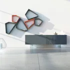 Madia in Mdf Grigio Grafite con Piedini in Vetro Made in Italy - Zelia Viadurini