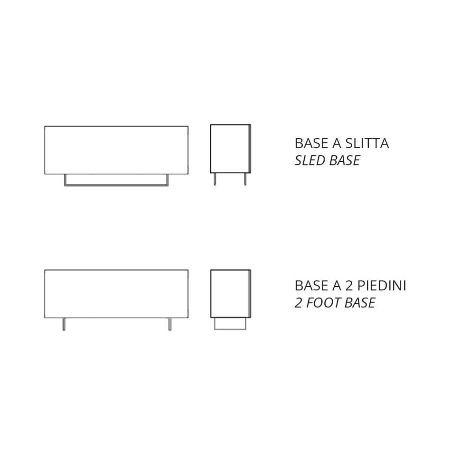 Madia in Nobilitato con 3 Ante in Rovere e Specchio Made in Italy - Romina Viadurini