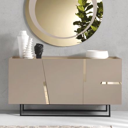 Madia in Nobilitato e Mdf con Inserti in Laminato Made in Italy - Gordita Viadurini