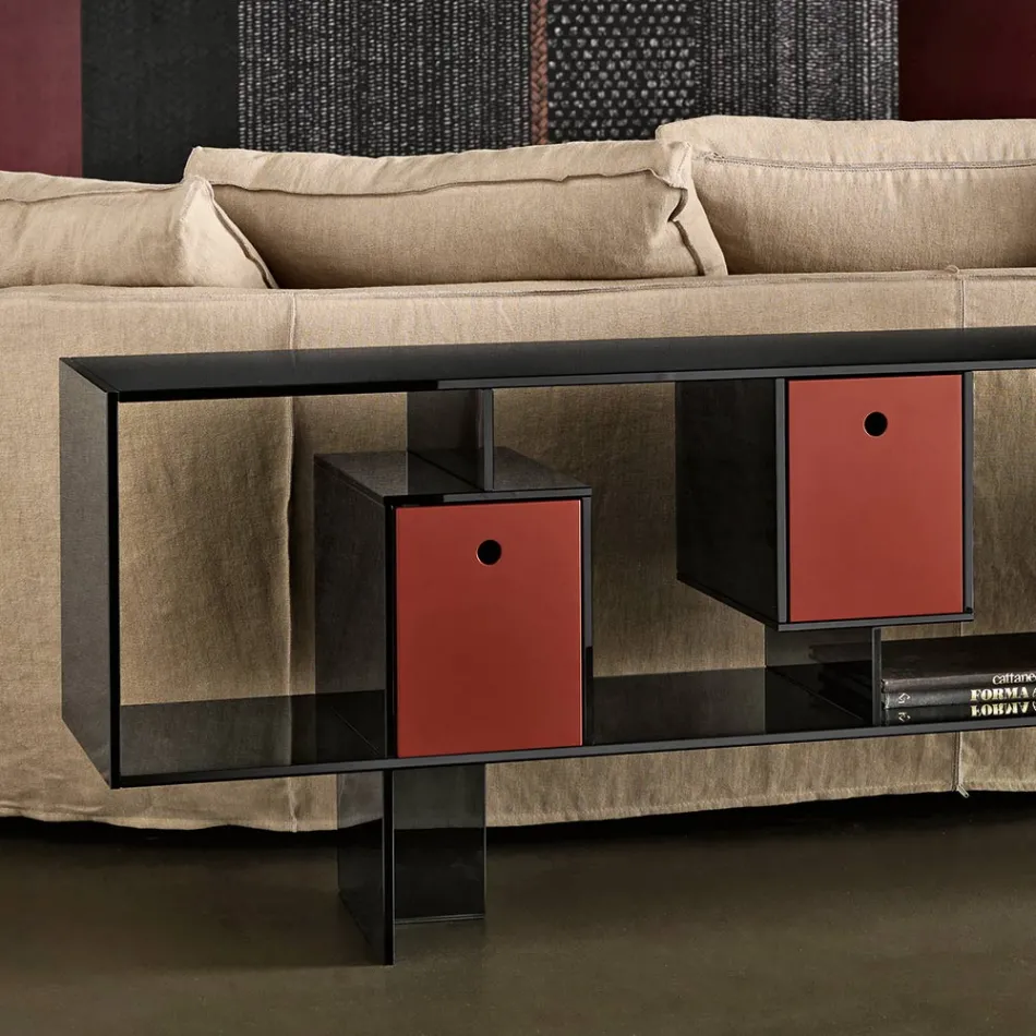 Madia in Vetro con Tre Cassetti dal Design Elegante Made in Italy - Senera Viadurini