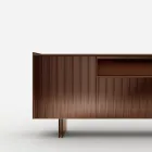 Madia in Vetro Retrolaccato con Profilo in Legno Massello Made in Italy - Lutea Viadurini