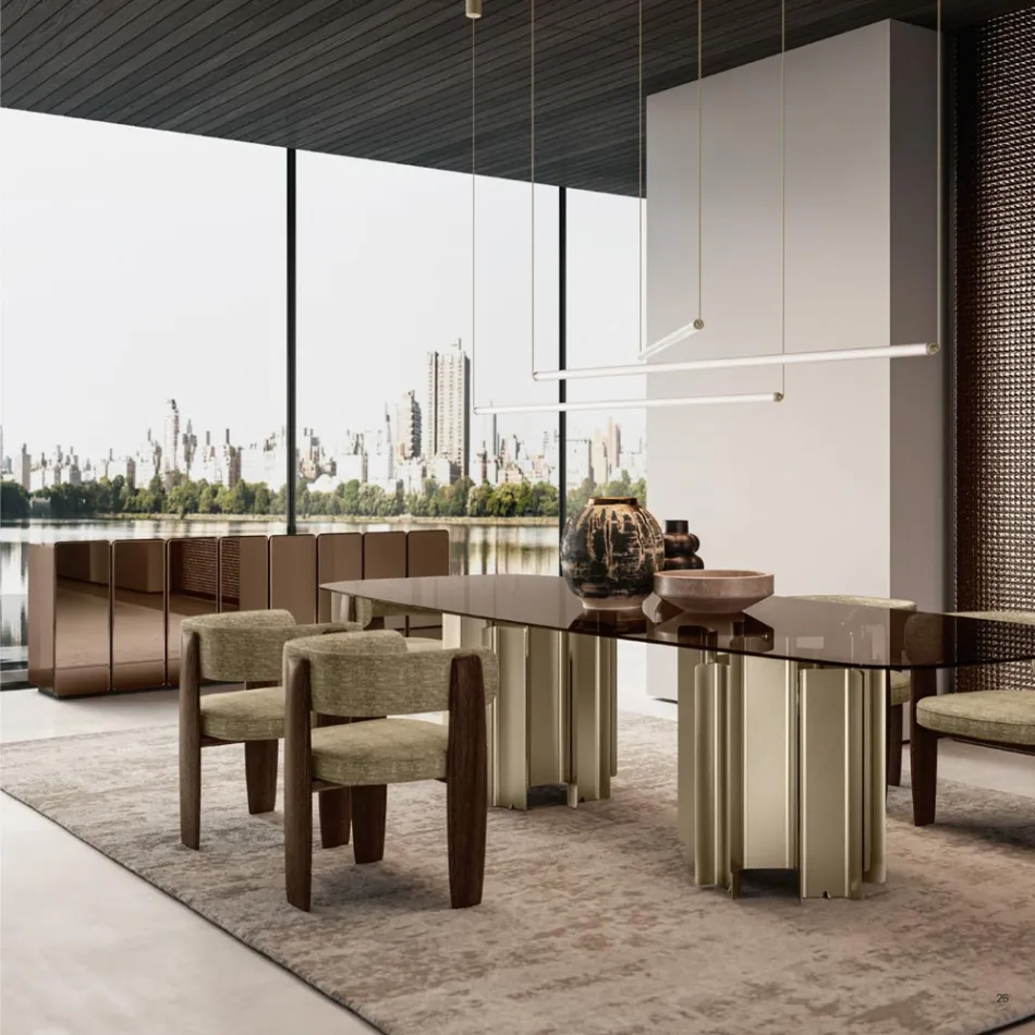 Madia Moderna a Specchio in Legno dal Design Elegante Made in Italy - Ester Viadurini
