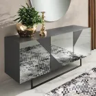Madia Moderna con Ante in Mdf Rivestite in Specchio Made in Italy - Morgana Viadurini