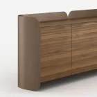 Madia Moderna in Legno e Metallo Curvato di Design Made in Italy - Rugiada Viadurini