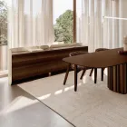 Madia Moderna in Legno e Metallo Curvato di Design Made in Italy - Rugiada Viadurini