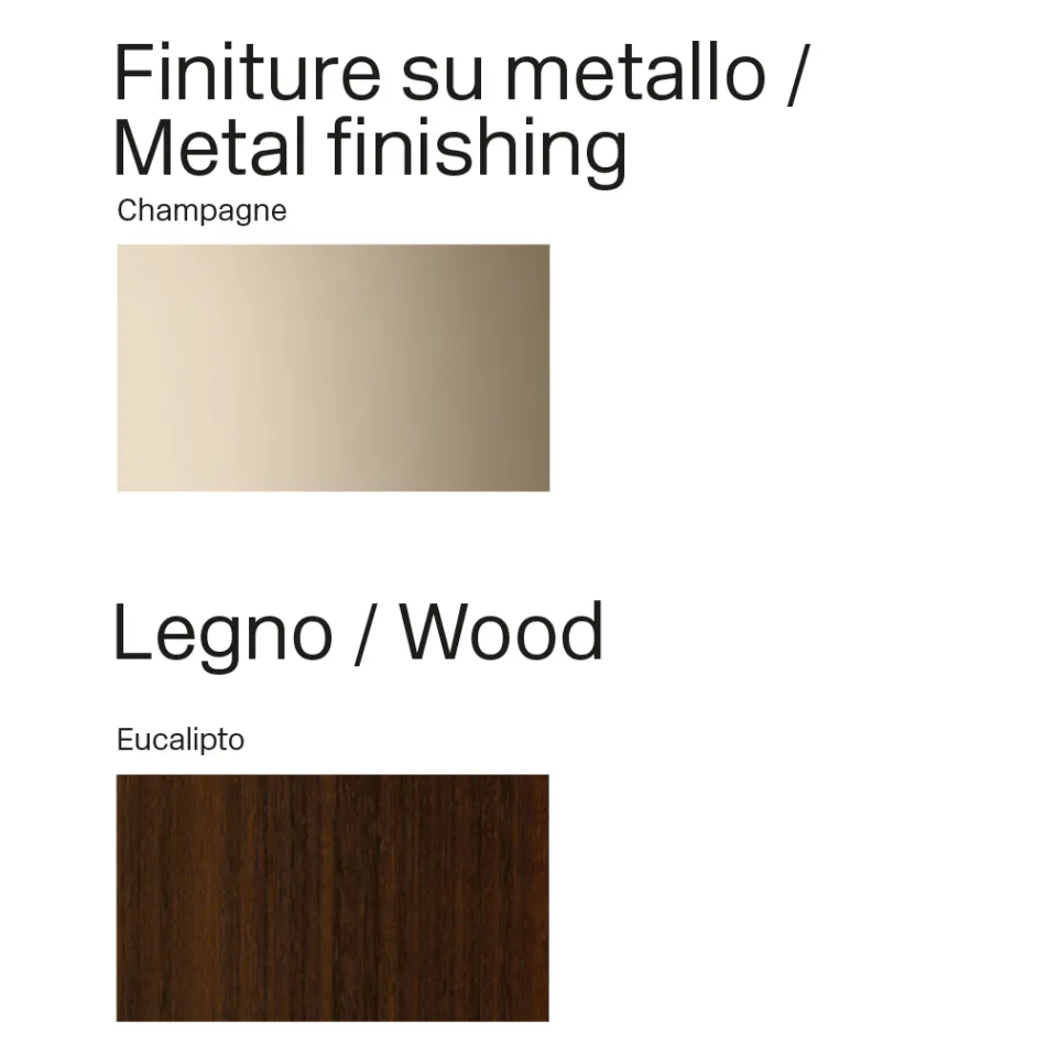 Madia Moderna in Legno e Metallo Curvato di Design Made in Italy - Rugiada Viadurini