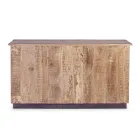 Madia Salotto in Legno di Mango e Acciaio a 2 Ante e 3 Cassetti - Sinfony Viadurini