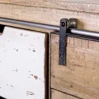 Madia Salotto in Legno di Mango e Acciaio a 2 Ante e 3 Cassetti - Sinfony Viadurini