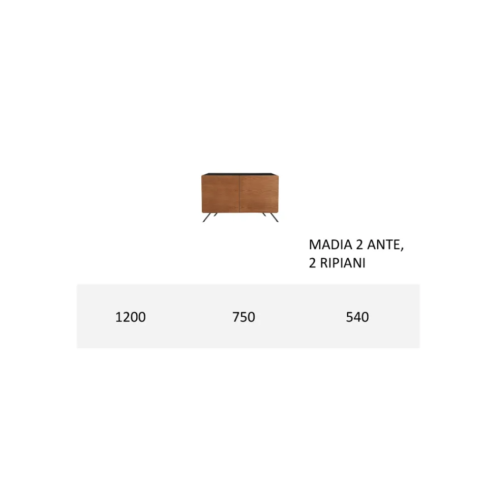 Madia Soggiorno in Mdf e Legno Massello 2 o 3 Ante Made in Italy - Chamber Viadurini