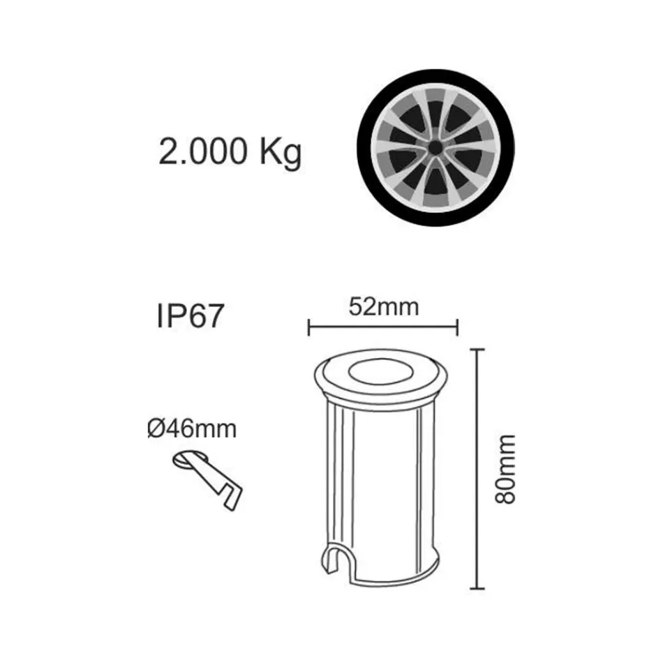 Marcatore Faretto Led 2W da Esterno Rotondo in Inox 316, 4 Pezzi - Solina Viadurini