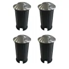 Marcatore Faretto Led da Incasso da Esterno in Acciaio Inox 4 Pezzi - Rombo Viadurini