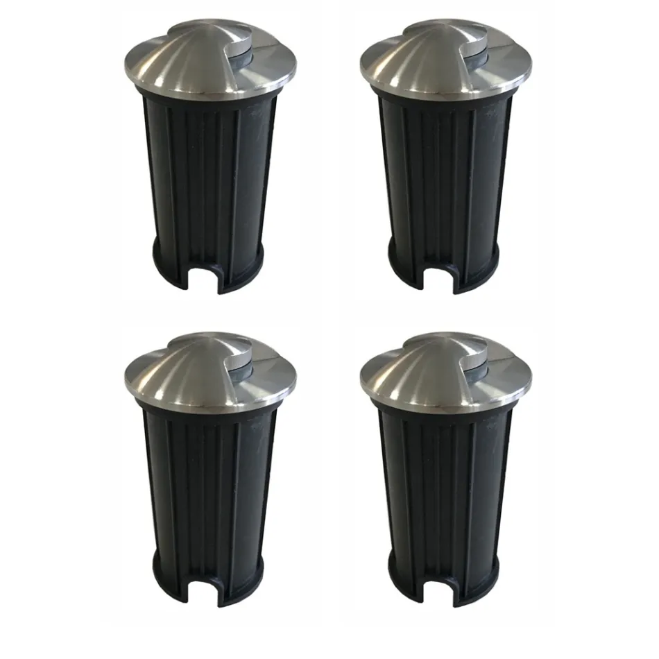 Marcatore Faretto Led da Incasso da Esterno in Acciaio Inox 4 Pezzi - Rombo Viadurini