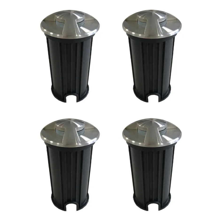 Marcatore Led da Esterno Led 2W in Acciaio Inox da Incasso 4 Pezzi - Elisir Viadurini