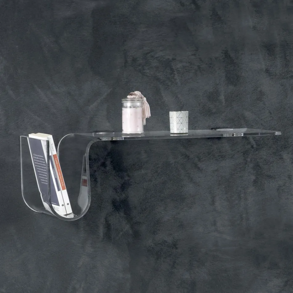 Mensola Design in Cristallo Acrilico Trasparente Made in Italy - Teride Viadurini