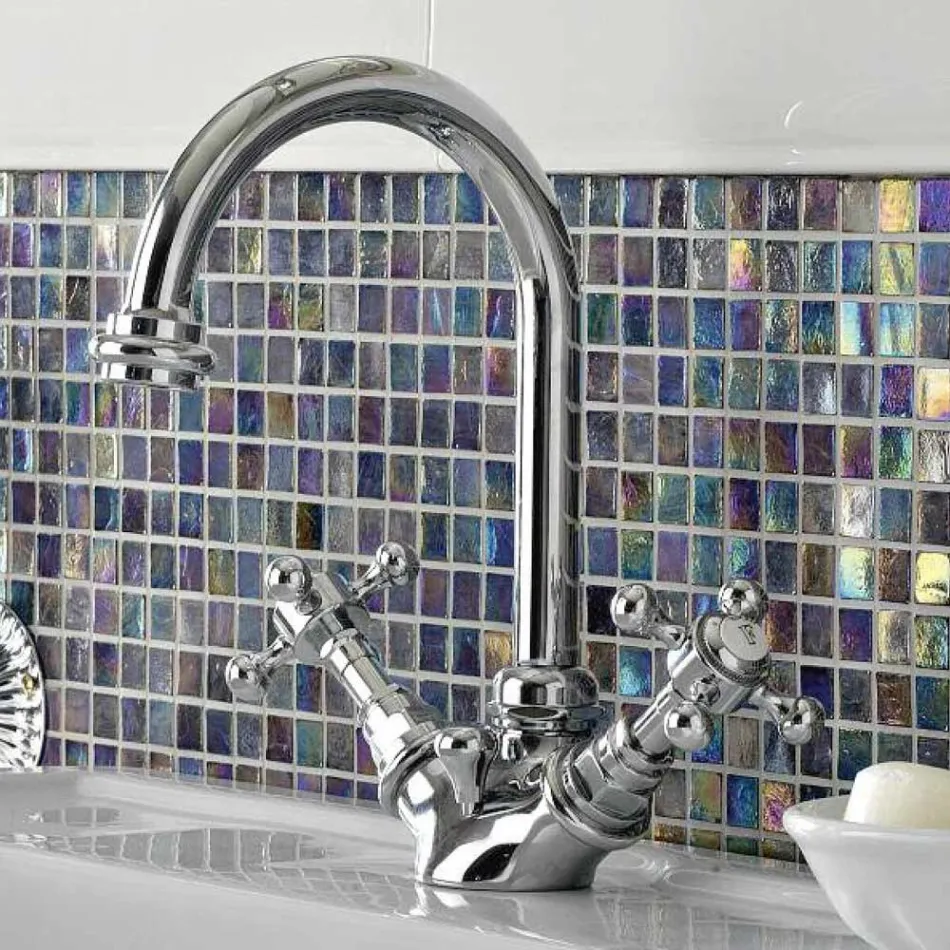 Miscelatore 1 Foro Lavabo a Bocca Alta in Ottone Vintage Made in Italy – Elisea Viadurini