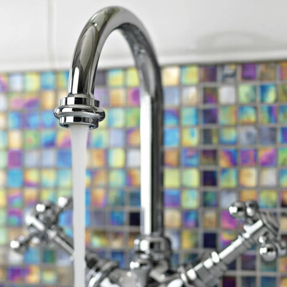 Miscelatore 1 Foro Lavabo a Bocca Alta in Ottone Vintage Made in Italy – Elisea Viadurini