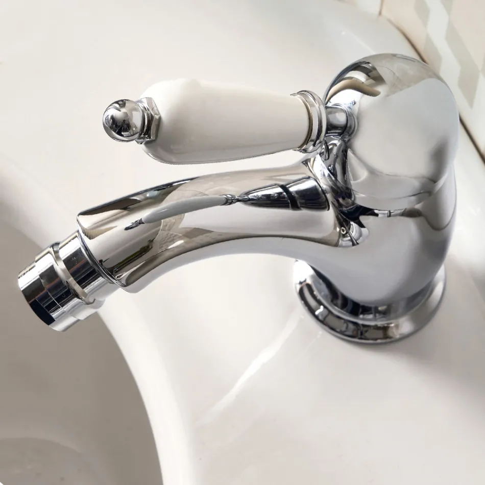 Miscelatore Bidet Stile Classico in Ottone Fatto a Mano con Leva - Noriana Viadurini