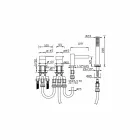 Miscelatore Bordo Vasca 4 Fori con Bocca a Cascata Made in Italy - Panela  Viadurini