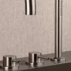 Miscelatore Bordo Vasca 4 fori con Bocca in Acciaio AISI 316L - Artigli Viadurini