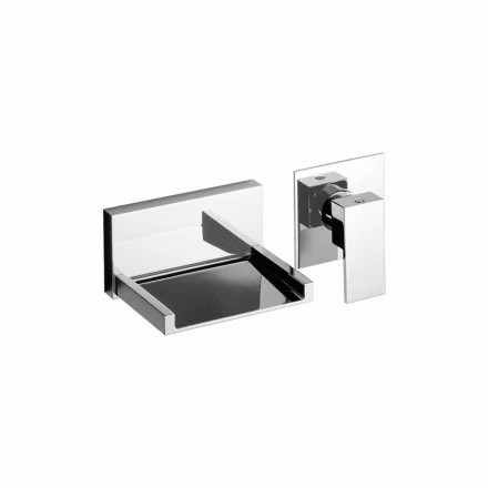 Miscelatore Lavabo a Parete Moderno con Bocca a Cascata Made in Italy - Bibo Viadurini