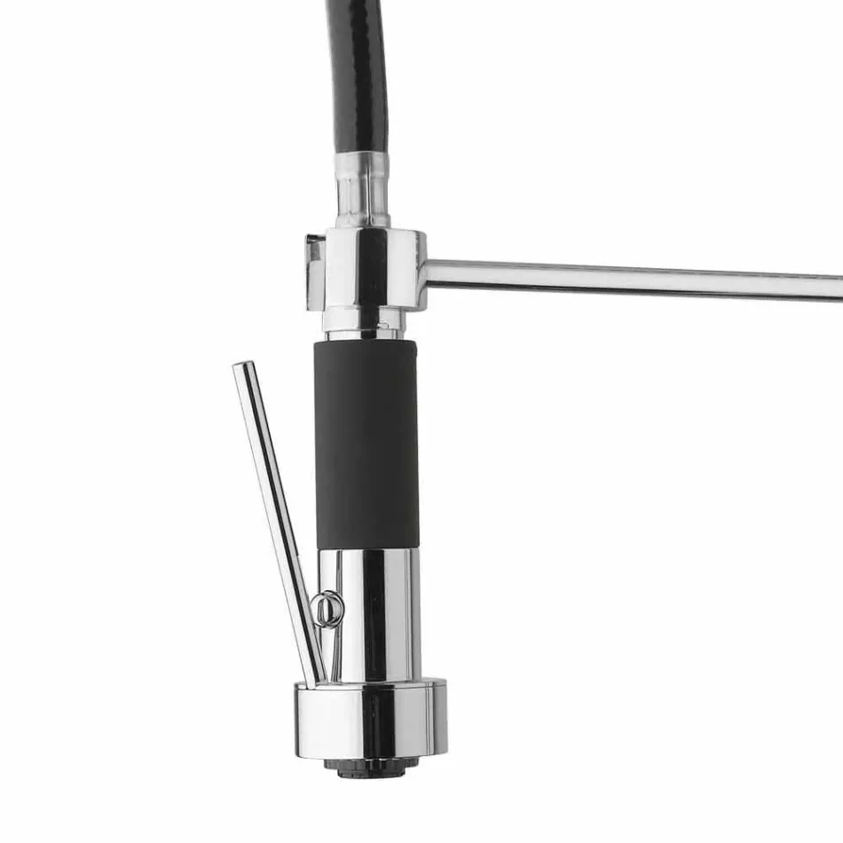 Miscelatore Lavabo da Cucina in Ottone Cromato con Doccia Made in Italy - Kondor Viadurini