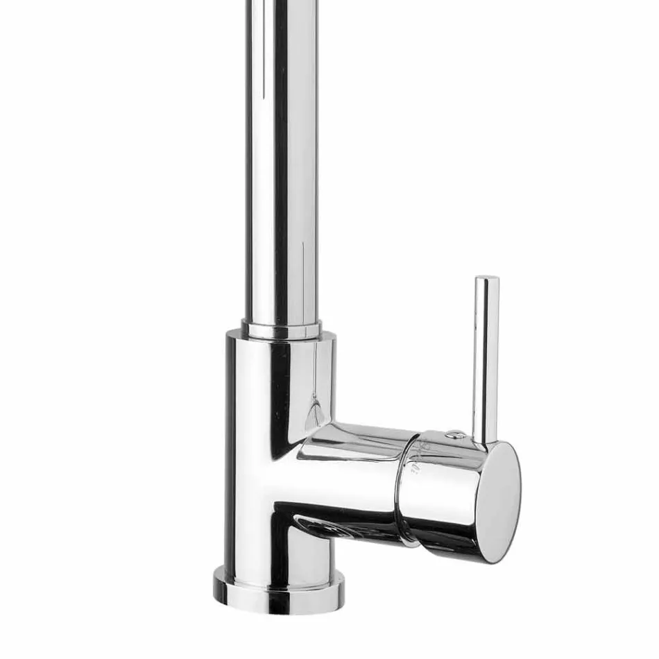 Miscelatore Lavabo da Cucina in Ottone Cromato con Doccia Made in Italy - Kondor Viadurini