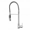 Miscelatore Lavabo da Cucina in Ottone Cromato con Doccia Made in Italy - Kondor