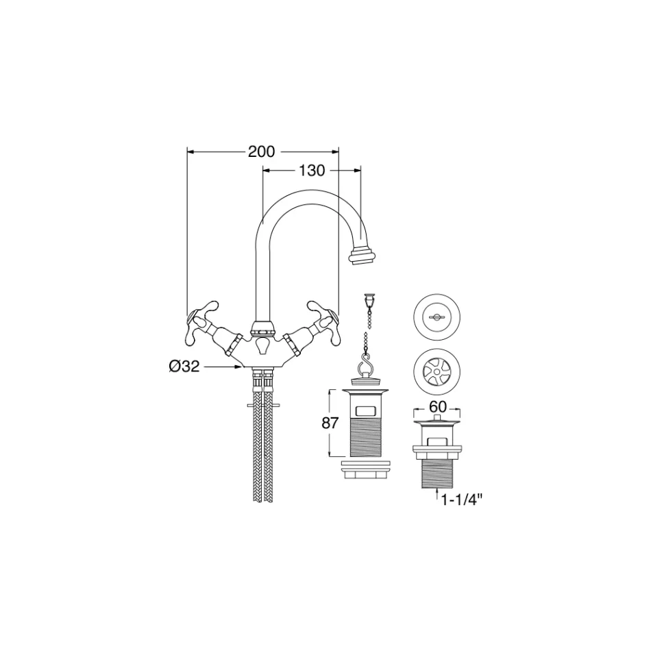 Miscelatore Lavabo Monoforo Stile Vintage in Ottone Made in Italy – Klarisa Viadurini