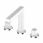 Miscelatore Moderno per Lavabo Bagno a Tre Fori in Metallo Cromato - Girino Viadurini