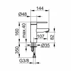 Miscelatore Moderno per Lavabo Bagno in Metallo Finitura Cromato - Zanio Viadurini
