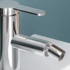 Miscelatore Monocomando Bidet Design Piatto in Ottone Cromato - Agenore Viadurini