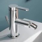 Miscelatore Monocomando Bidet Design Piatto in Ottone Cromato - Agenore Viadurini