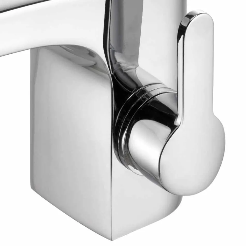 Miscelatore Monocomando Design Moderno per Lavabo Bagno Finitura Cromato - Gonzo Viadurini