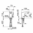 Miscelatore Monocomando Design Moderno per Lavabo Bagno Finitura Cromato - Gonzo Viadurini