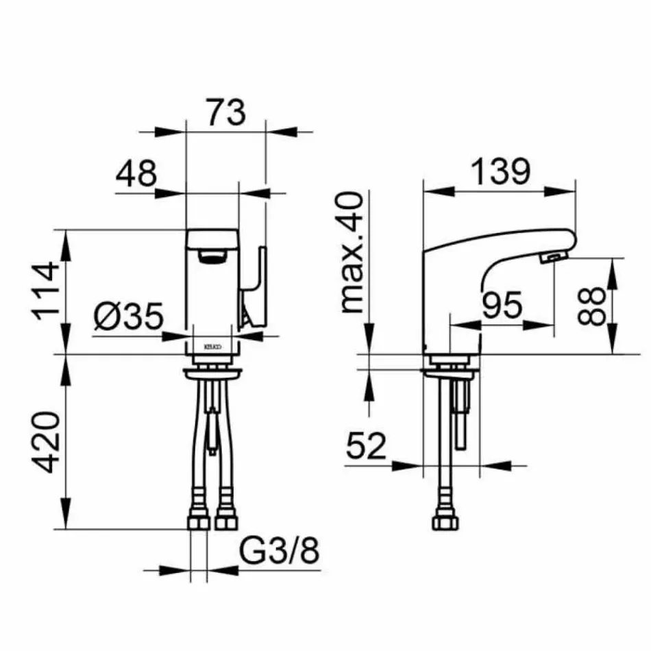 Miscelatore Monocomando Design Moderno per Lavabo Bagno Finitura Cromato - Gonzo Viadurini