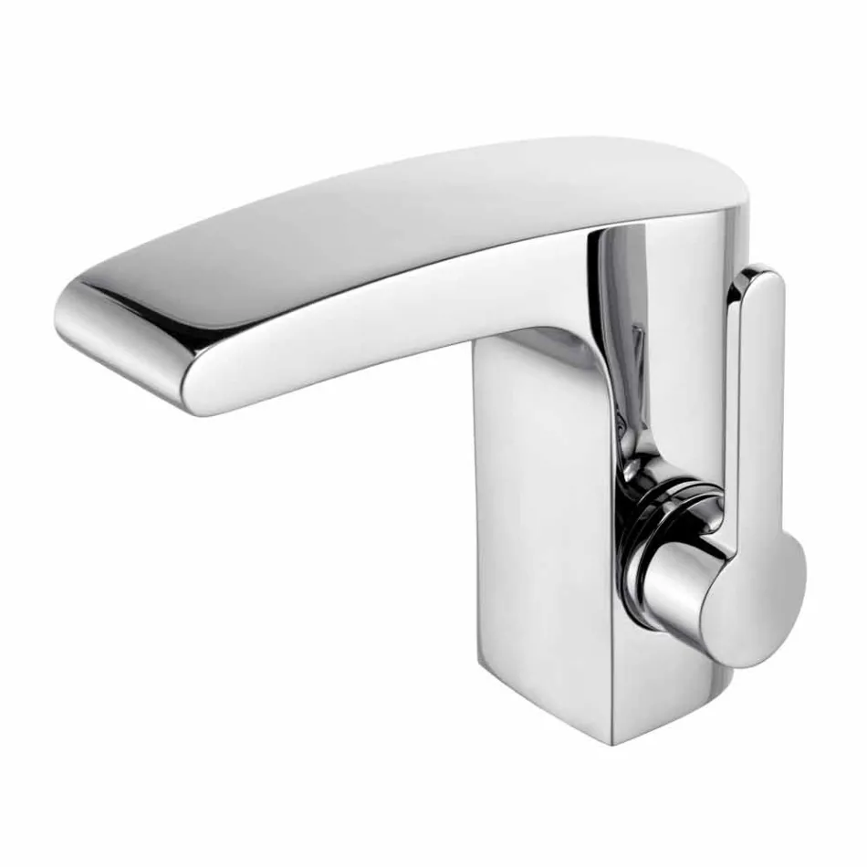 Miscelatore Monocomando Design Moderno per Lavabo Bagno Finitura Cromato - Gonzo Viadurini