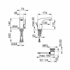 Miscelatore Monocomando Design Moderno per Lavabo Bagno Finitura Cromato - Gonzo Viadurini