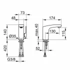 Miscelatore Monocomando Design Moderno per Lavabo Bagno Finitura Cromato - Gonzo Viadurini